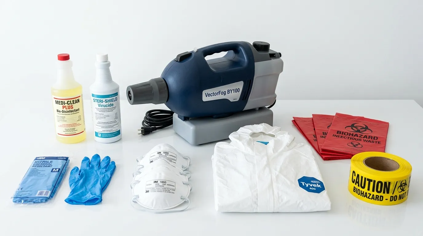 Professional biohazard remediation crew working in Cibolo